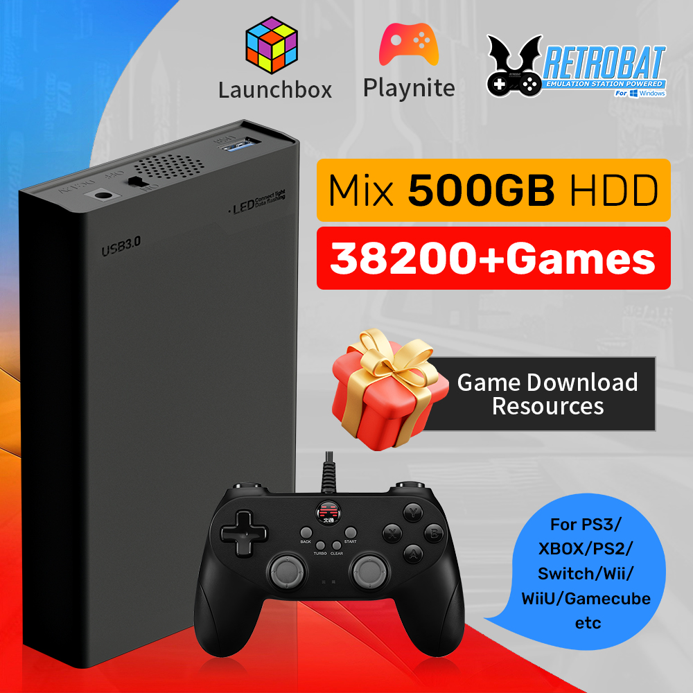 500GB Gaming HDD Retrobat & La - Gaming Console Os avaliação e preço